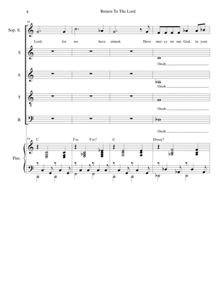 Return To The Lord (Soprano and Tenor solo and SATB) image number null