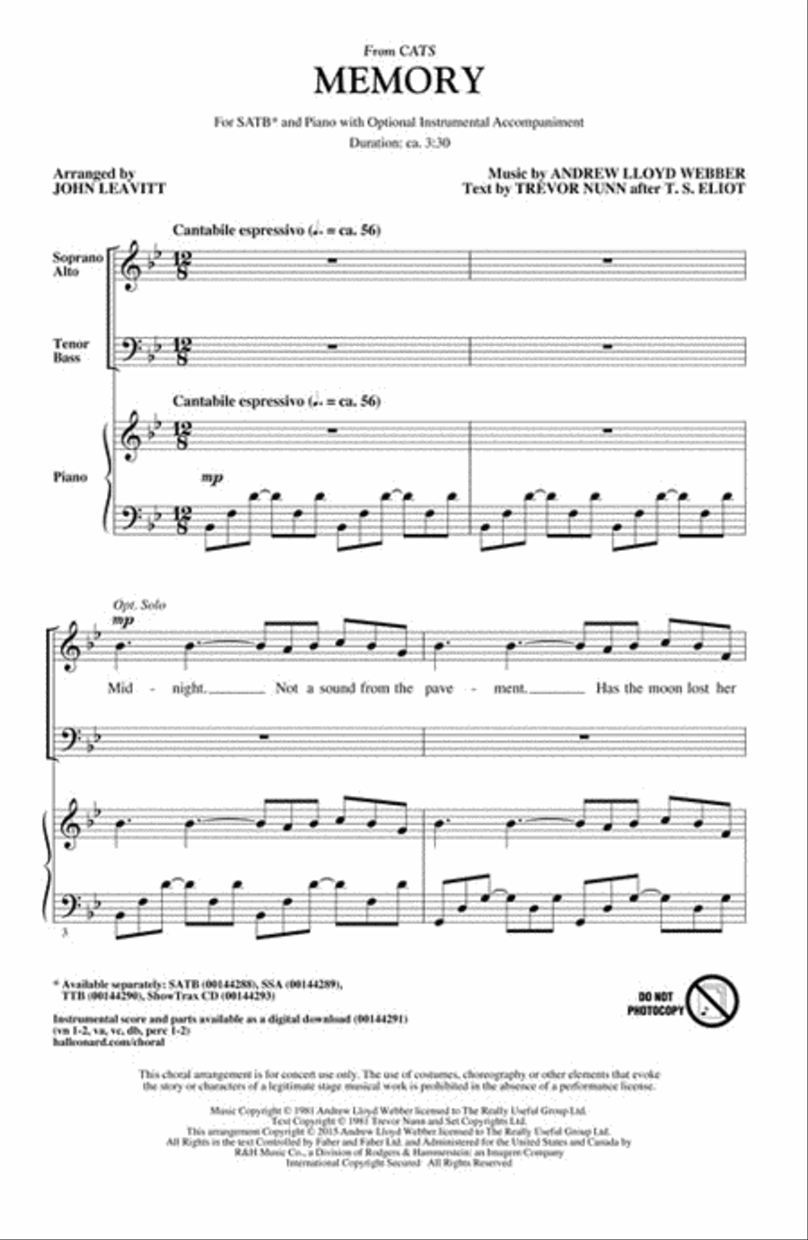 Memory 4-Part scores gallery preview page 2