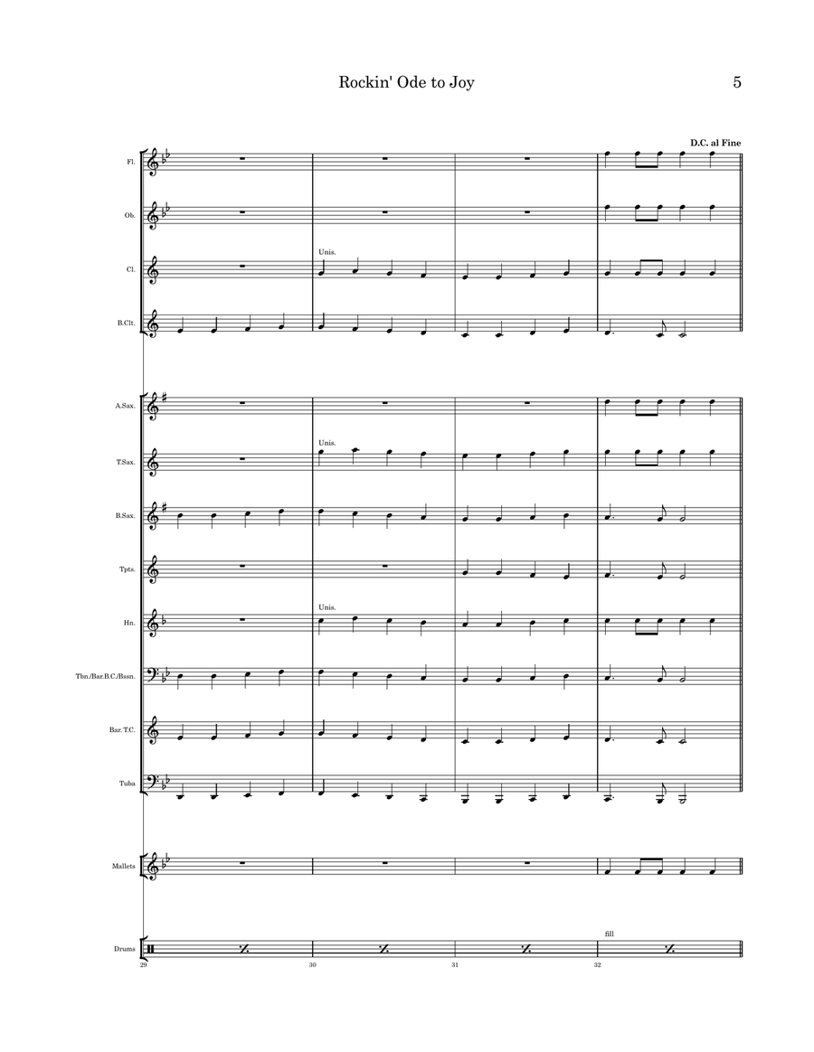 Rockin’ Ode to Joy Concert Band scores gallery preview page 6