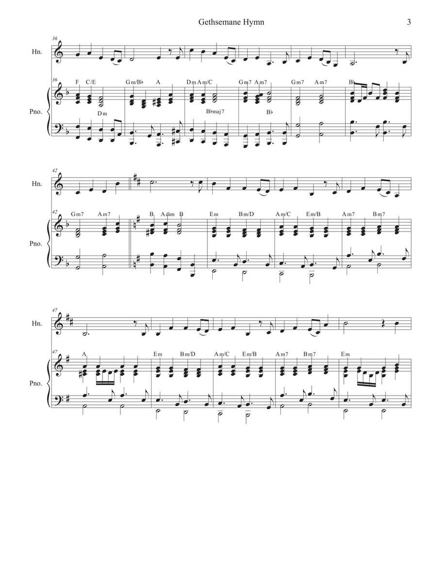 Gethsemane Hymn Piano scores gallery preview page 3