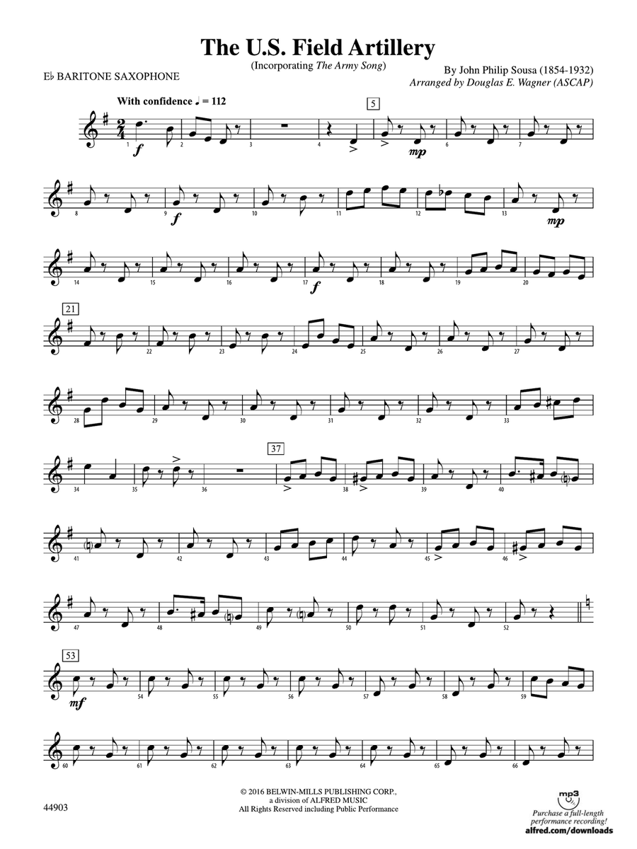 The U.S. Field Artillery: E-flat Baritone Saxophone