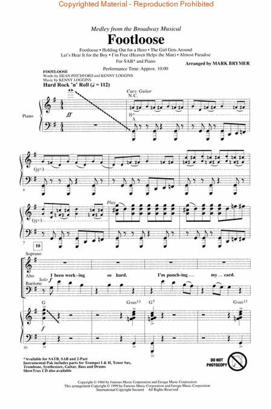 Footloose (Medley from the Broadway Musical) 3-Part scores gallery preview page 2
