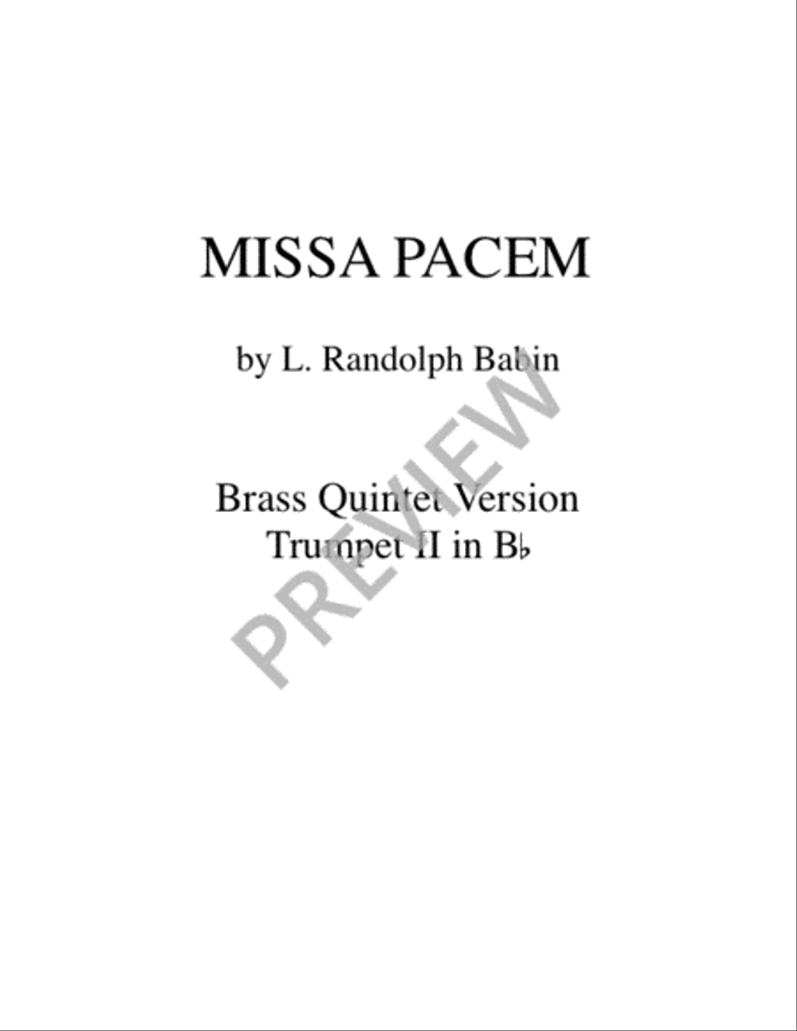 Missa Pacem - Brass Quintet edition