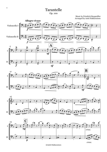 Tarantelle Op. 100 - Cello Duet
