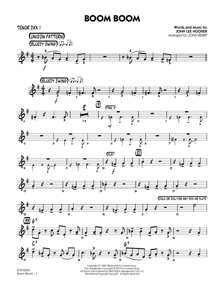 Boom Boom - Tenor Sax 1