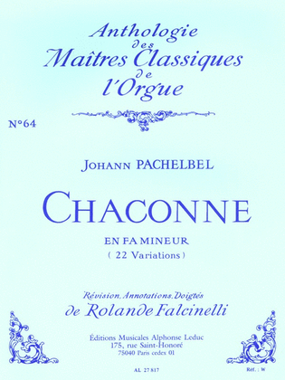 Chaconne En Fa Mineur (22 Variations) No. 64