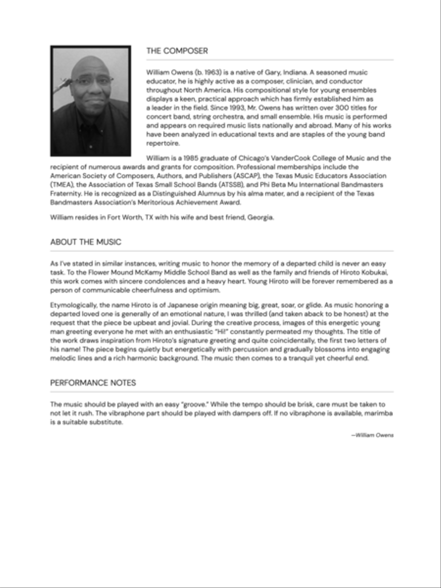 Hi!: Score Hi!: Score Concert Band scores gallery preview page 2