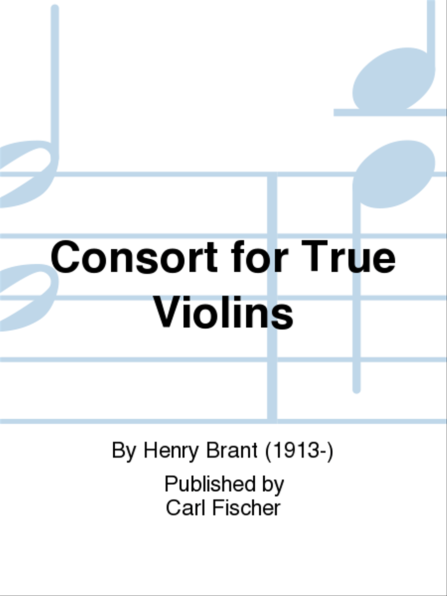 Book cover for Consort For True Violins