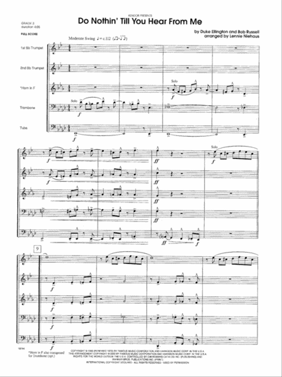 Do Nothin' Till You Hear From Me Horn scores gallery preview page 2