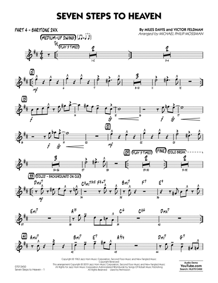Seven Steps to Heaven (arr. Michael Philip Mossman) - Part 4 - Baritone Sax