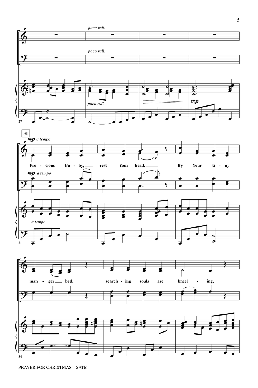 Prayer For Christmas 4-Part scores gallery preview page 4