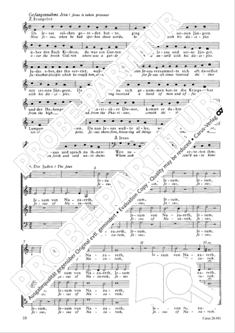 St. John Passion / The Passion of our Lord and Saviour Jesus Christ 4-Part scores gallery preview page 11