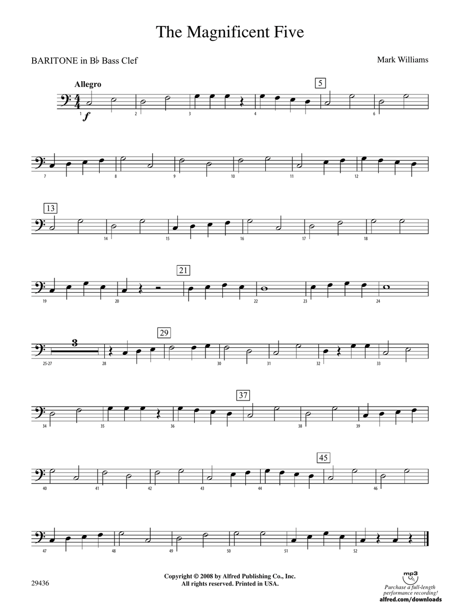 The Magnificent Five: (World Part) B-flat Baritone B.C.