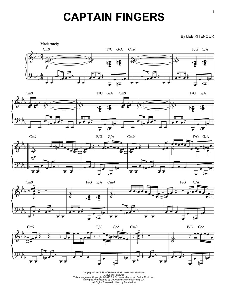 Captain Fingers Piano Solo scores gallery preview page 1