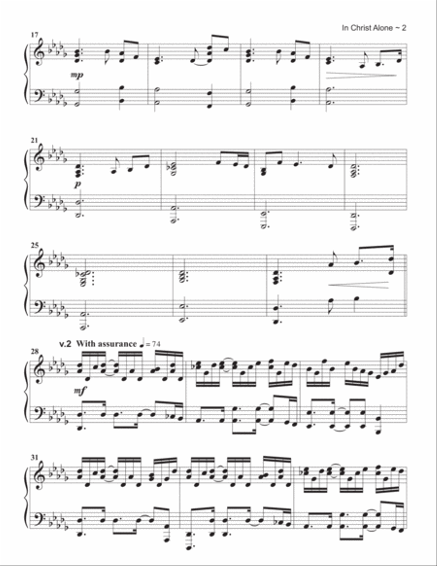 In Christ Alone Piano Solo scores gallery preview page 4