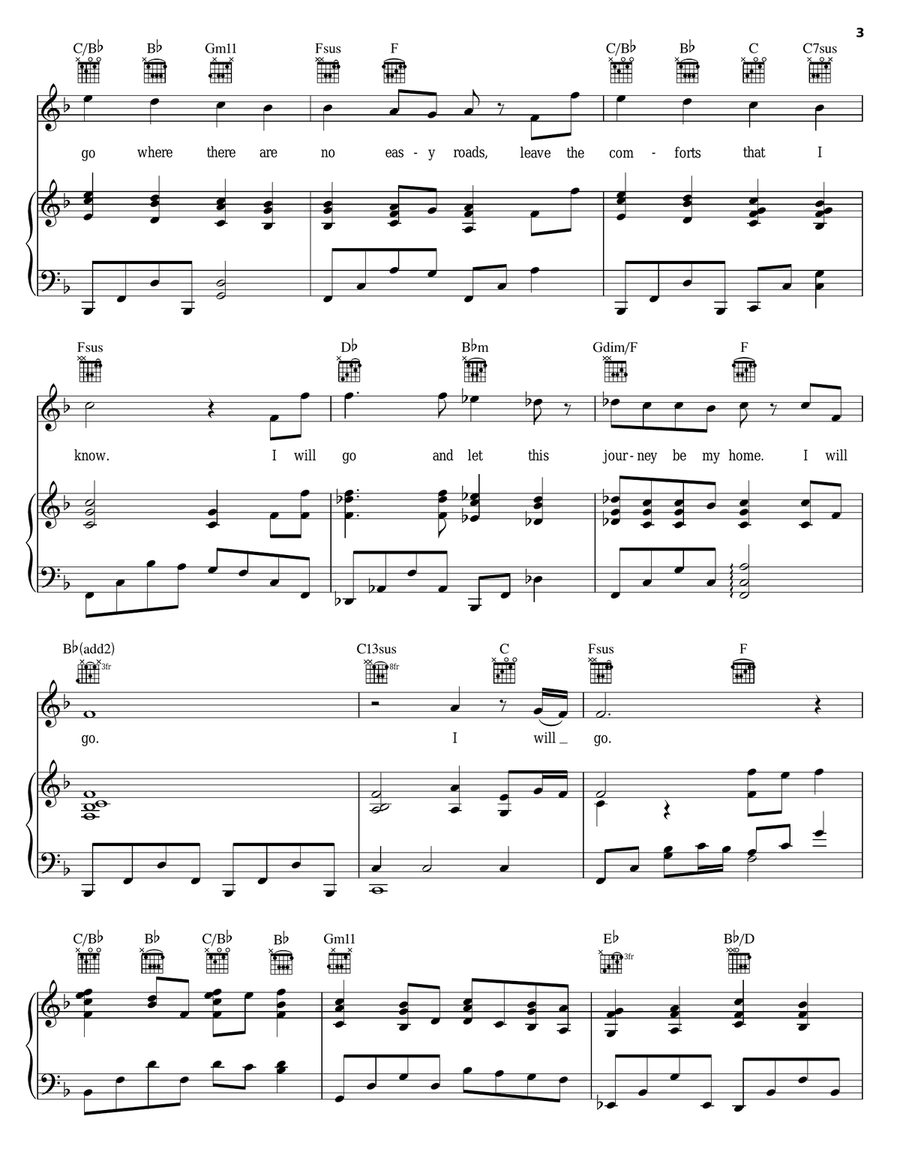 I Will Go I Will Go Piano, Vocal, Guitar scores gallery preview page 3