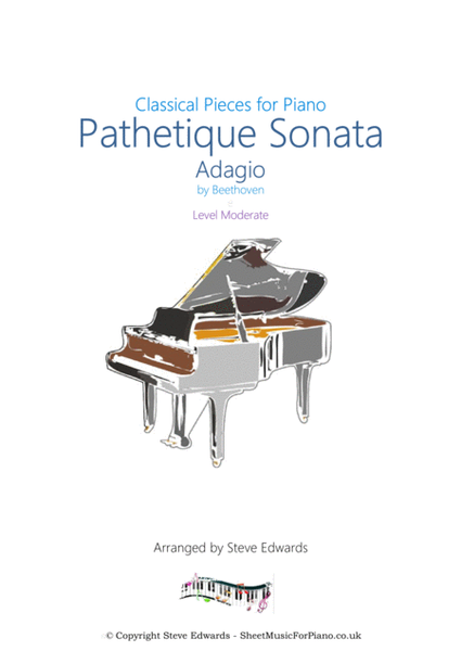 Pathetique Sonata Adagio - Moderate piano difficulty image number null