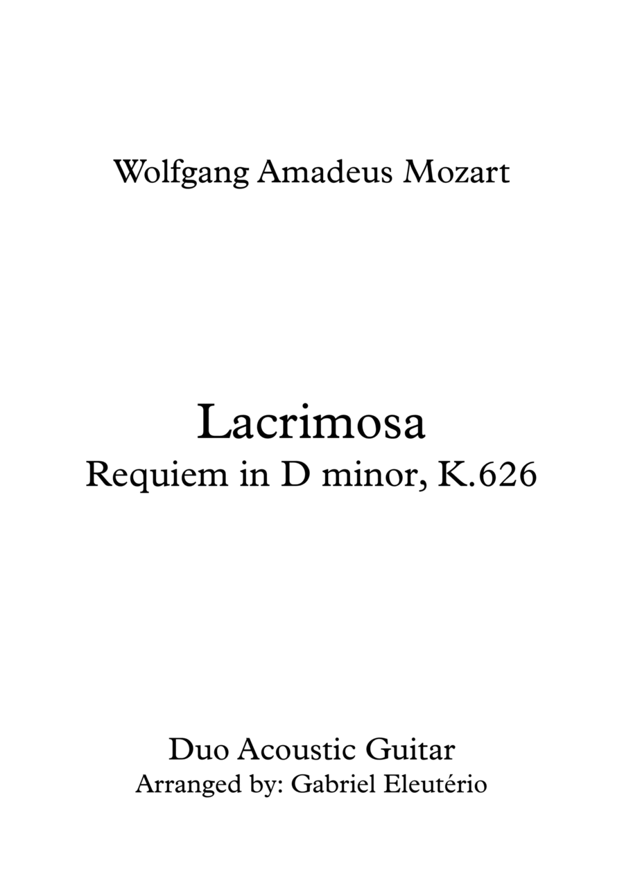 Lacrimosa Requiem in D minor, K.626 Acoustic Guitar scores gallery preview page 1