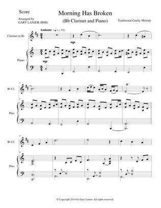MORNING HAS BROKEN (Bb Clarinet/Piano and Clarinet Part)