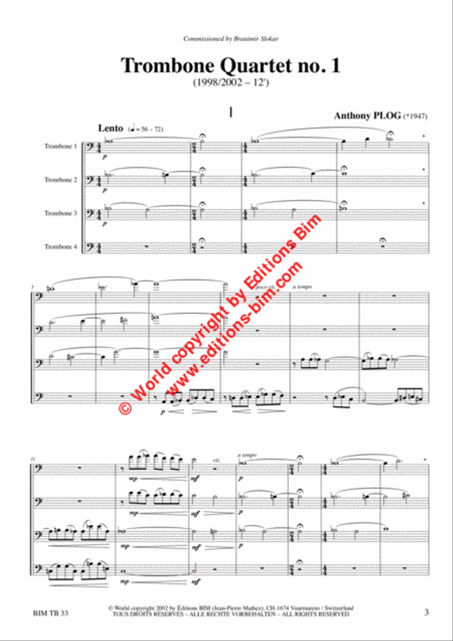 Trombone Quartet N° 1 Trombone Quartet N° 1 Trombone Quartet scores gallery preview page 2