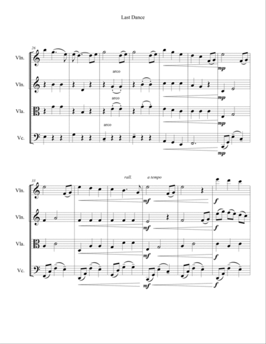 Last Dance String Quartet scores gallery preview page 3