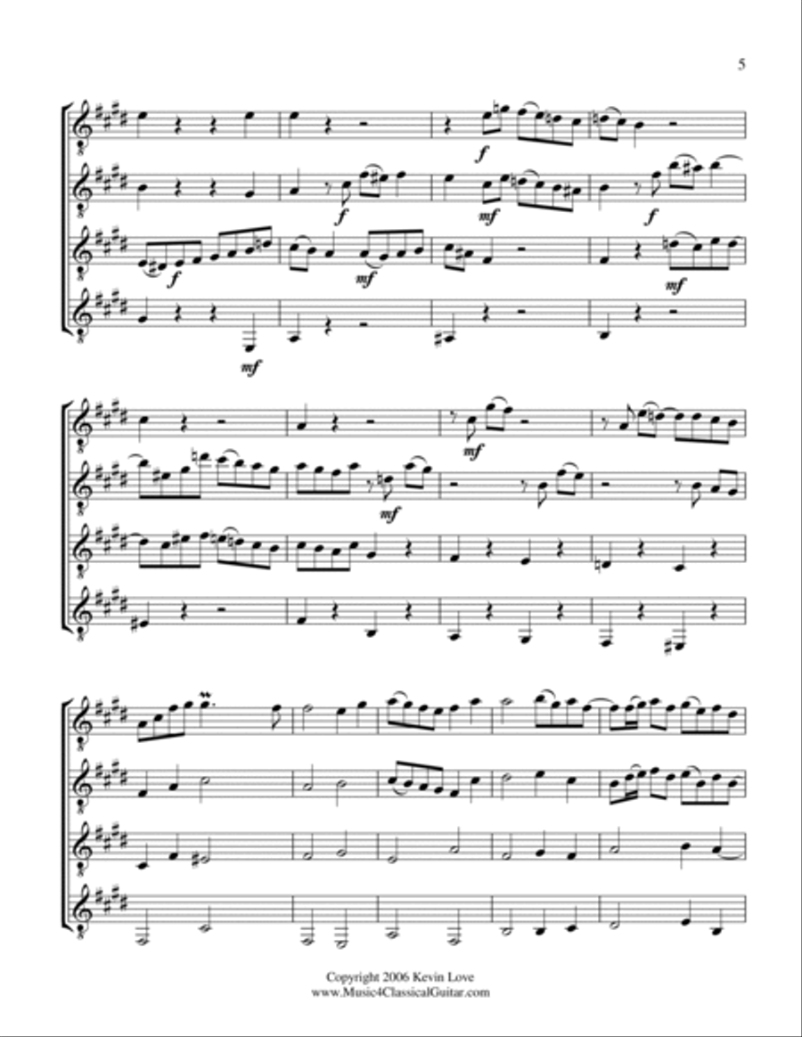 Gavotte en Rondeau (Guitar Quartet) - Score and Parts Guitar Ensemble scores gallery preview page 5
