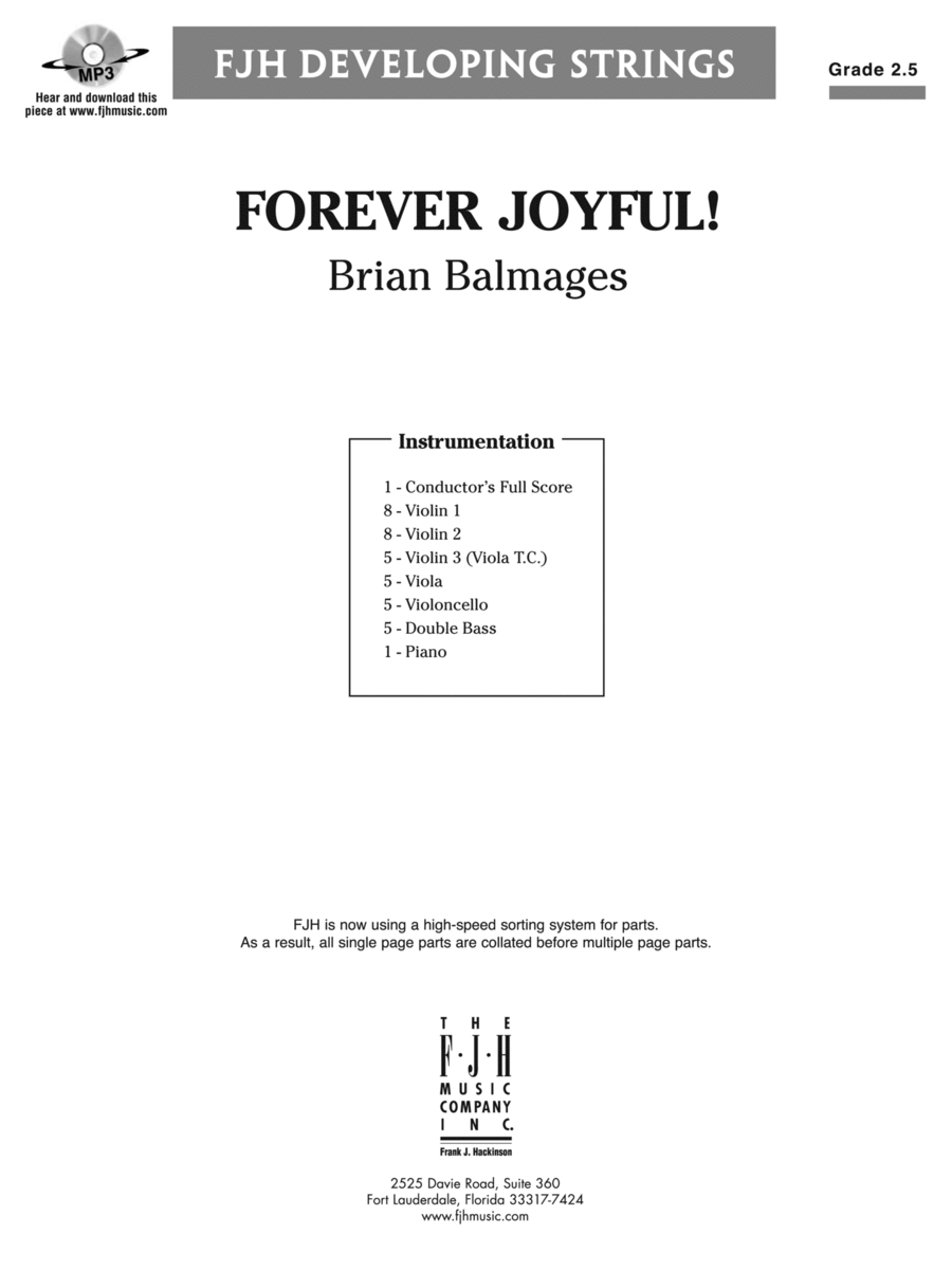 Forever Joyful!: Score Forever Joyful!: Score String Orchestra scores gallery preview page 1