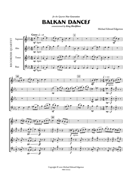 Balkan Dances (score and part set)