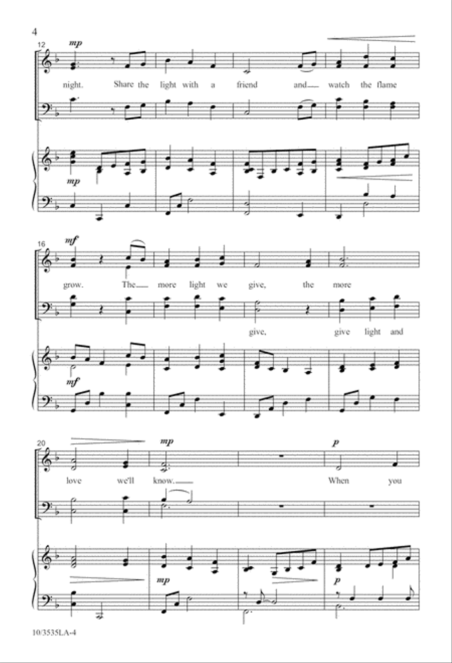 Be A Candle of Hope 4-Part scores gallery preview page 5