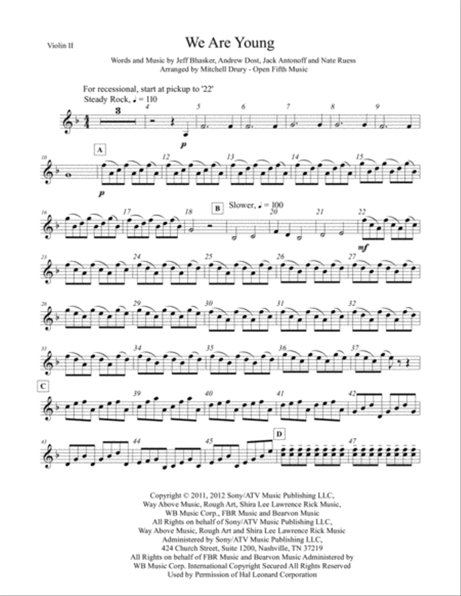 We Are Young String Quartet scores gallery preview page 3