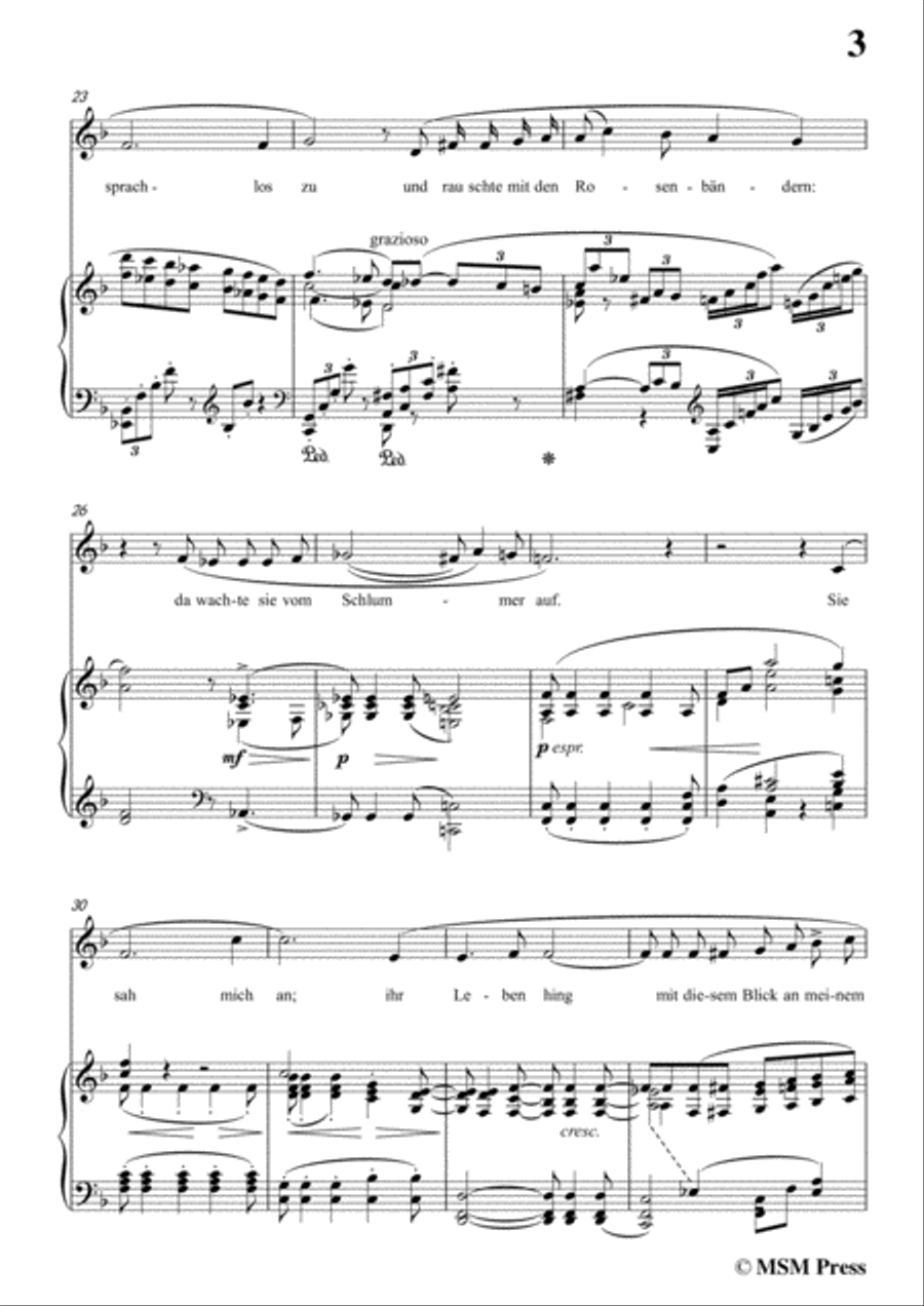 Richard Strauss-Das Rosenband in F Major,for Voice and Piano Voice Solo scores gallery preview page 5