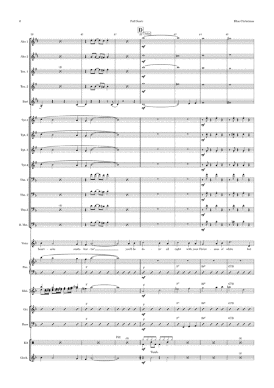 Blue Christmas Jazz Ensemble scores gallery preview page 6