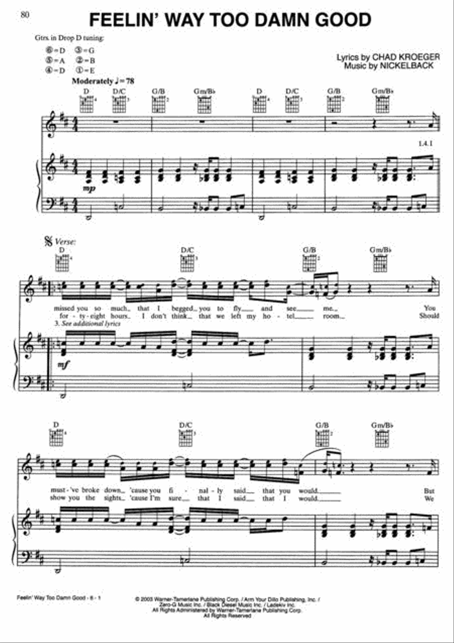 2000-2005 Best Rock Songs Piano, Vocal, Guitar scores gallery preview page 2