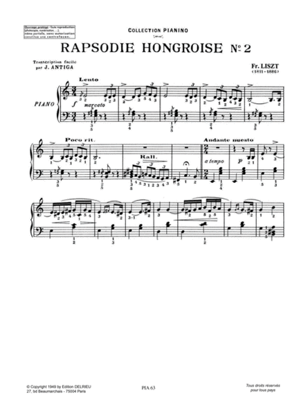 Rhapsodie hongroise No. 2 - Pianino 63