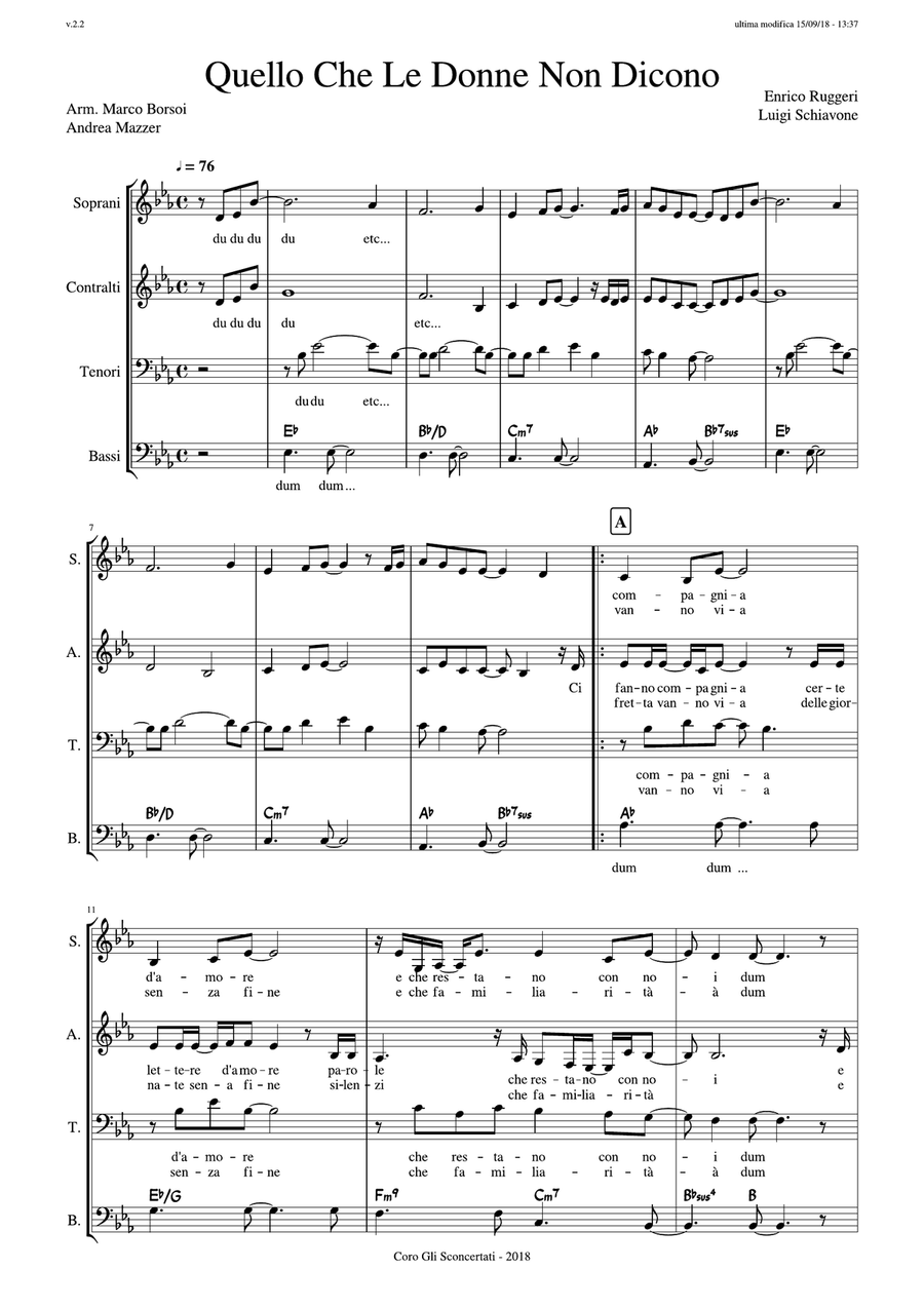 Quello che le Donne non Dicono for SATB (complete score + single parts) 4-Part scores gallery preview page 2