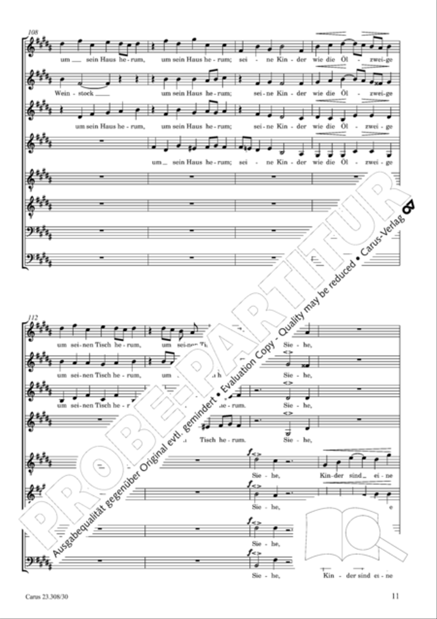 Blessed are all those who fear God (Wohl dem, der den Herren furchtet) SSAATTBB scores gallery preview page 12