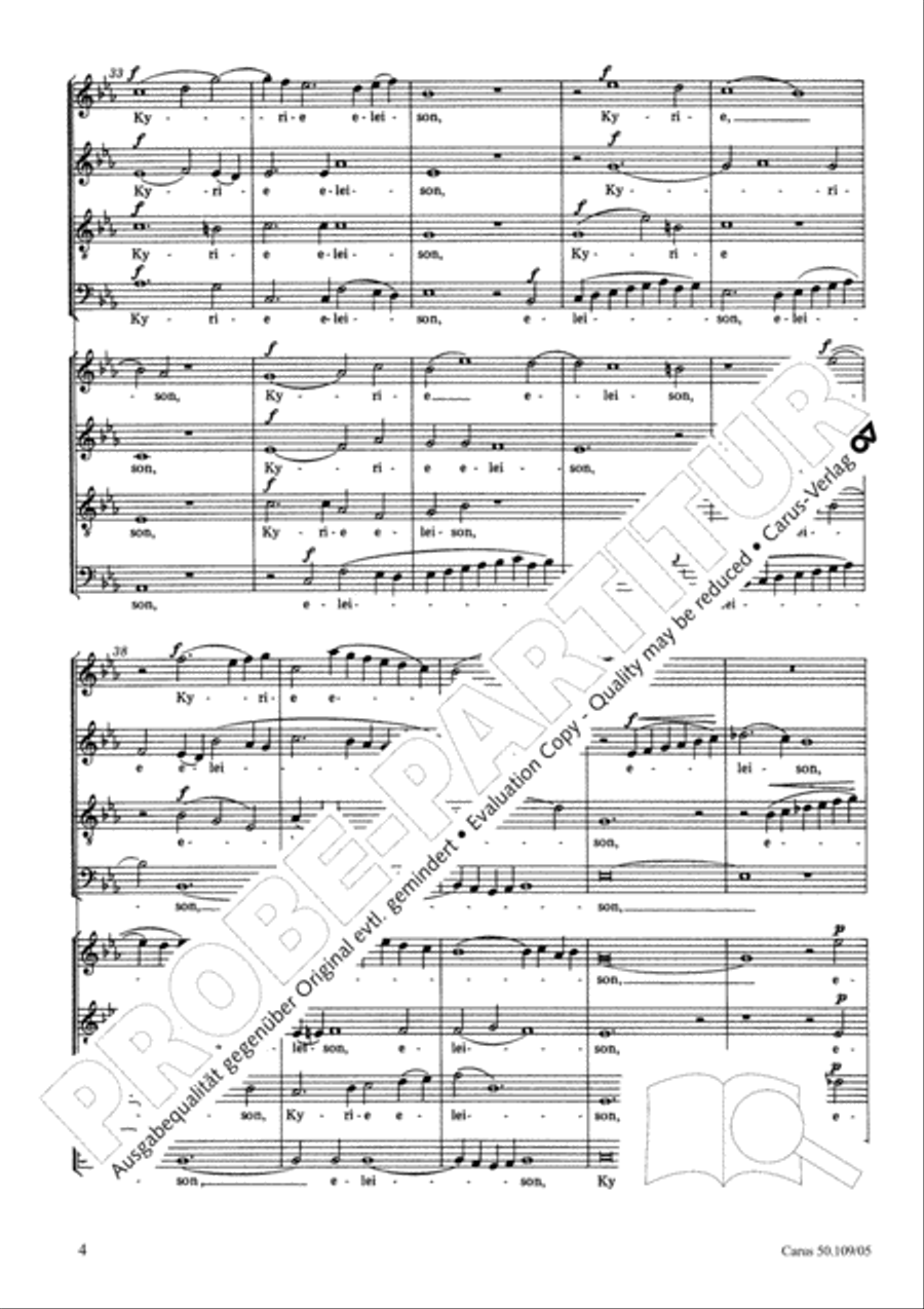 Mass in E flat major (Messe in Es) 4-Part scores gallery preview page 5