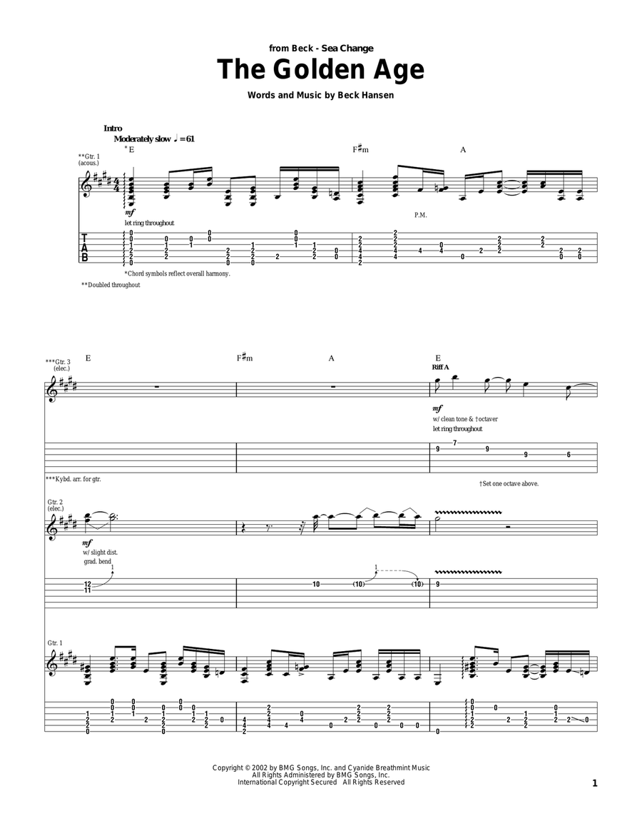 The Golden Age Guitar Tablature scores gallery preview page 1