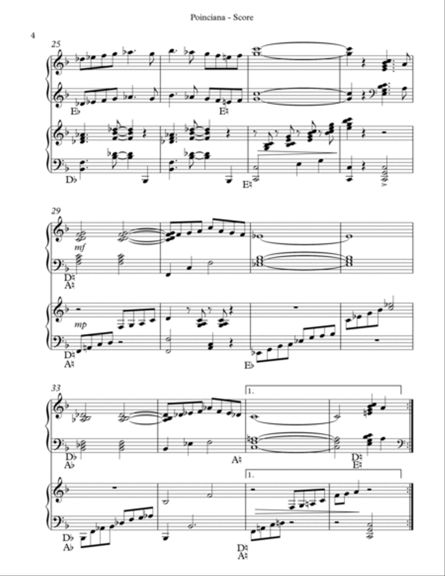 Poinciana (song Of The Tree) Harp scores gallery preview page 4
