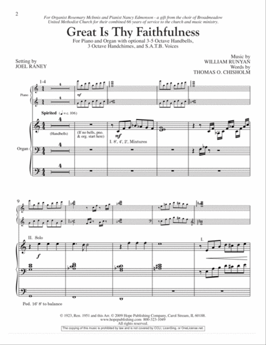 Great Is Thy Faithfulness - Piano/Organ 5-Octaves scores gallery preview page 2