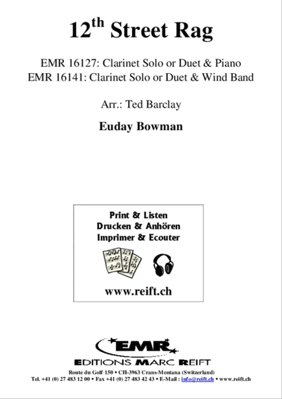 12th Street Rag by Ted Barclay Clarinet Duet - Sheet Music page 2
