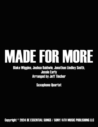 Book cover for Made For More