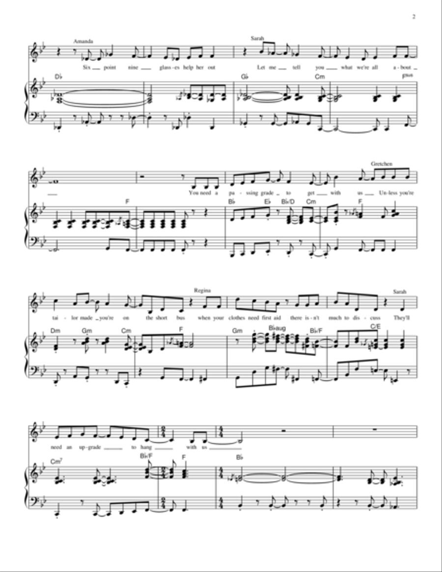 Passing Grade - Relative Talent, the musical SSA scores gallery preview page 2