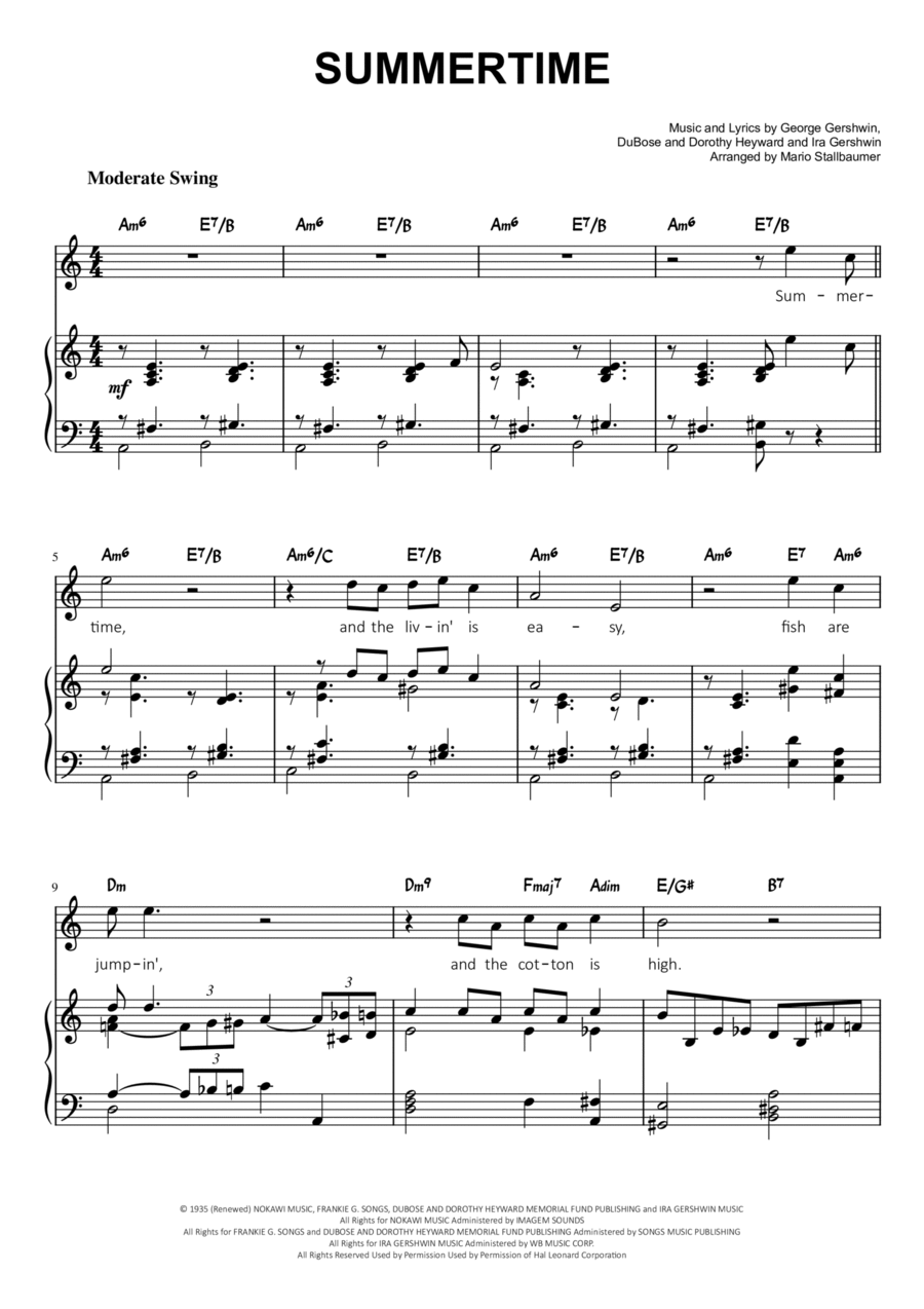 Summertime Voice scores gallery preview page 1