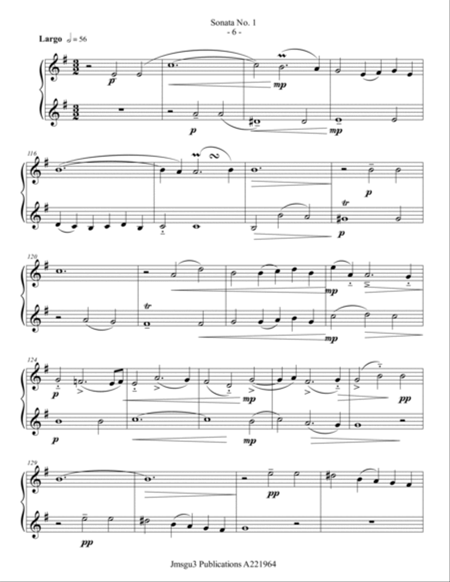 Loeillet: Six Sonatas Op. 5 No. 2 Complete for Alto Clarinet Duo Clarinet Duet scores gallery preview page 6