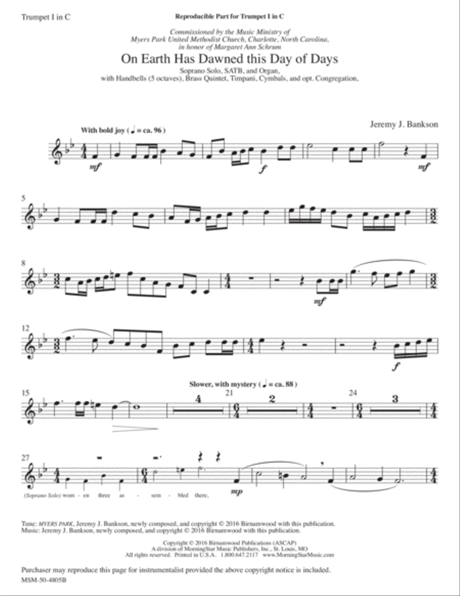 On Earth Has Dawned this Day of Days Choir scores gallery preview page 5