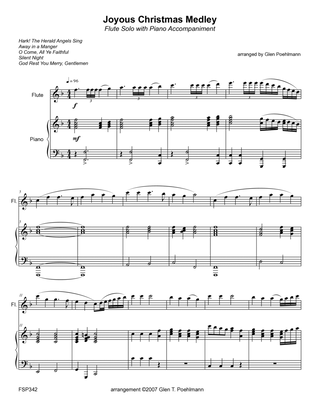 Book cover for JOYOUS CHRISTMAS MEDLEY - FLUTE SOLO with Piano Accompaniment (Grade 3+) 5 carols