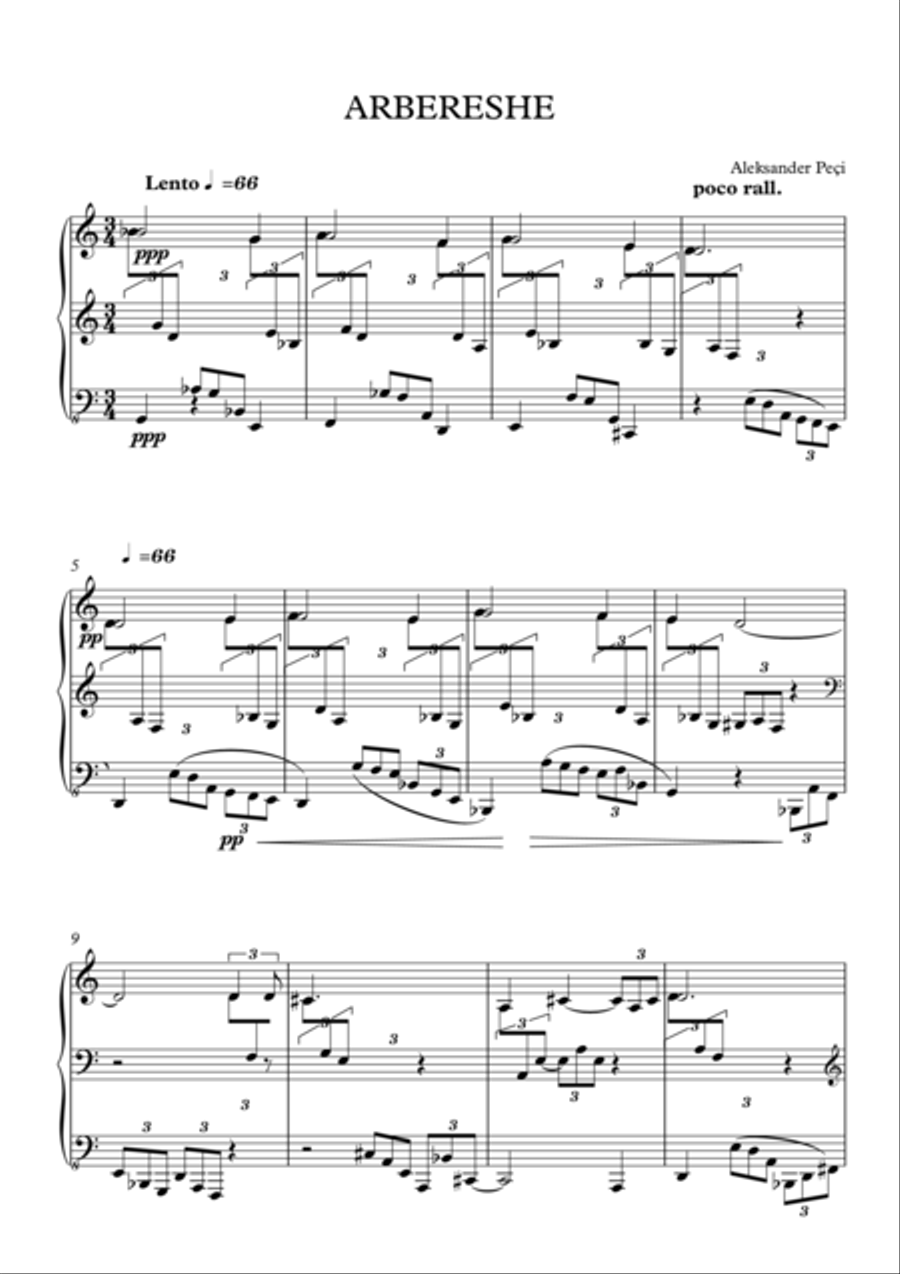 Arbereshe Piano Solo scores gallery preview page 1