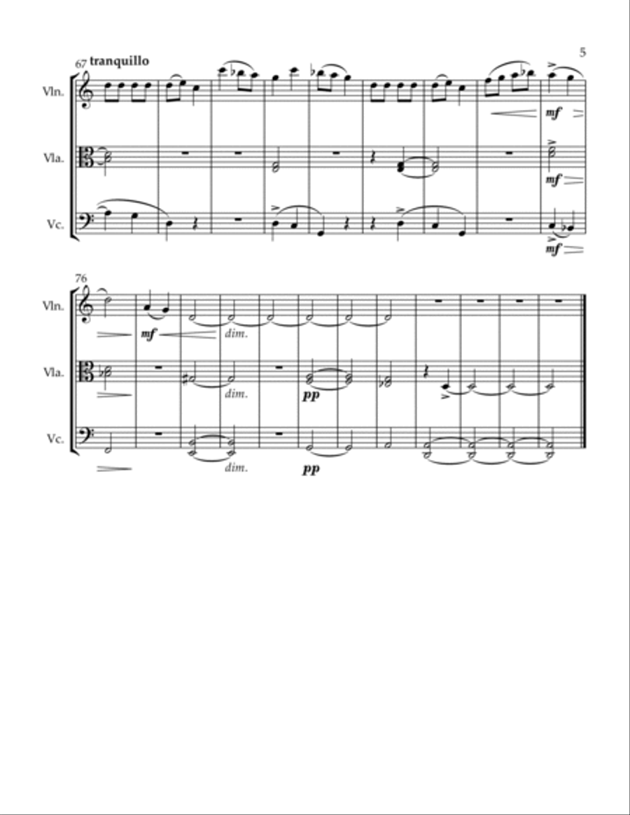 On the Banks of the Danube, The Highwayman and Arioso Lamentoso String Trio scores gallery preview page 5