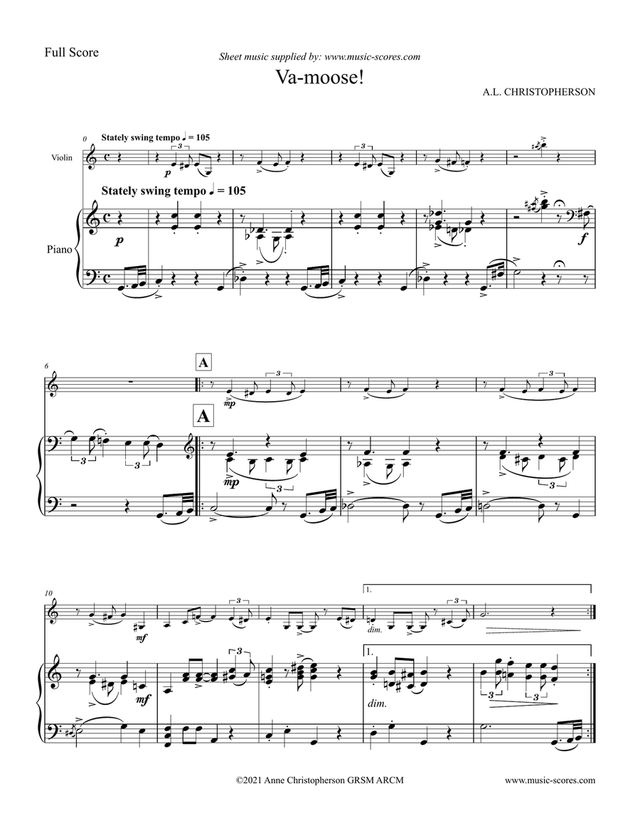 Va-Moose! - Violin and Piano